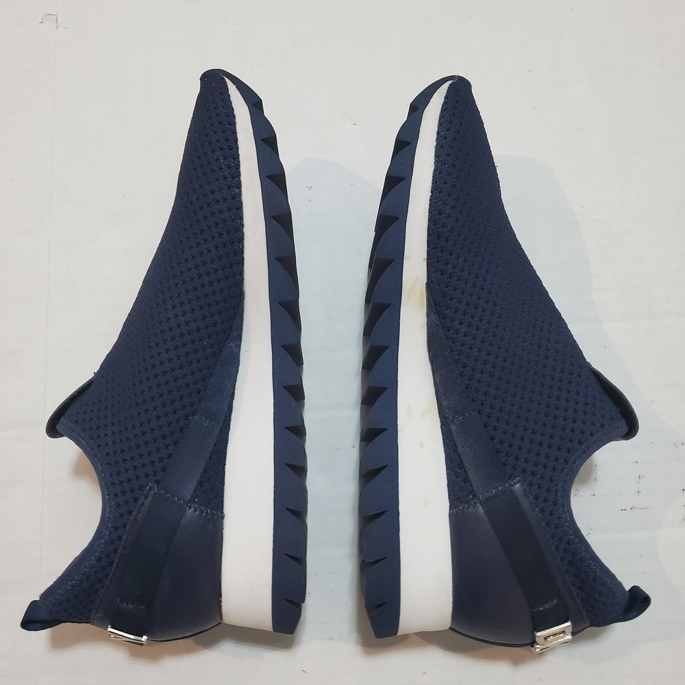 DKNY Womens Navy Blue Mesh Slip On Platform Sneakers Silver Logo Size 9.5 - Picture 7 of 10